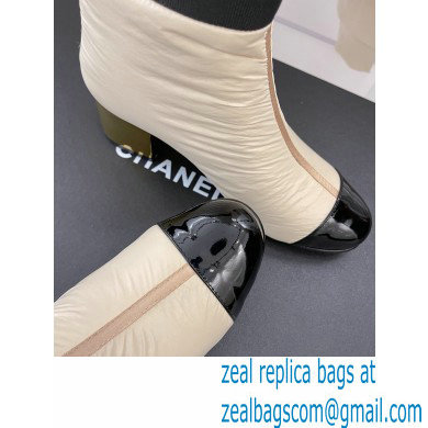 chanel Mixed Fibers, Lambskin  &  Patent Calfskin G38428 HIGHG BOOTS CREAMY 2021